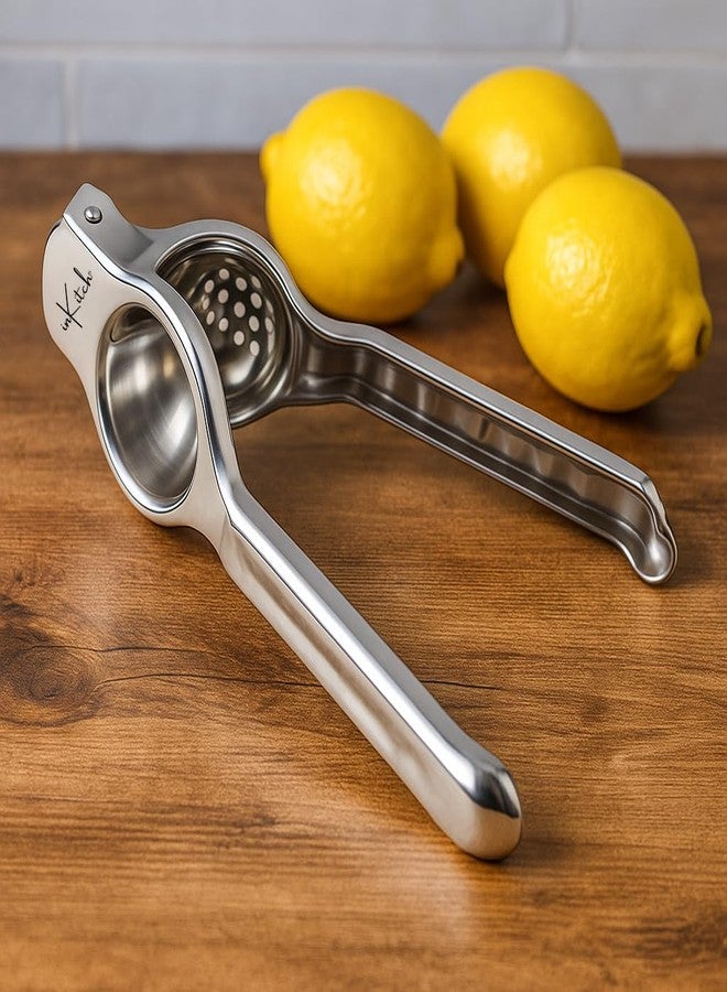 inKitch Lemon Squeezer Stainless Steel | 2-in-1 Tool with Bottle Opener | Heavy Duty Manual Lemon Crusher & Juice Extractor | Hand Press Lime Juicer for Large Lemons | Easy to Use & Clean - Image 1